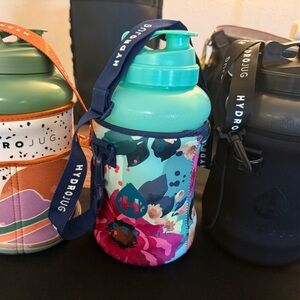 HydroJug Kids Floral Bottle with Strap - Teal and Multicolor